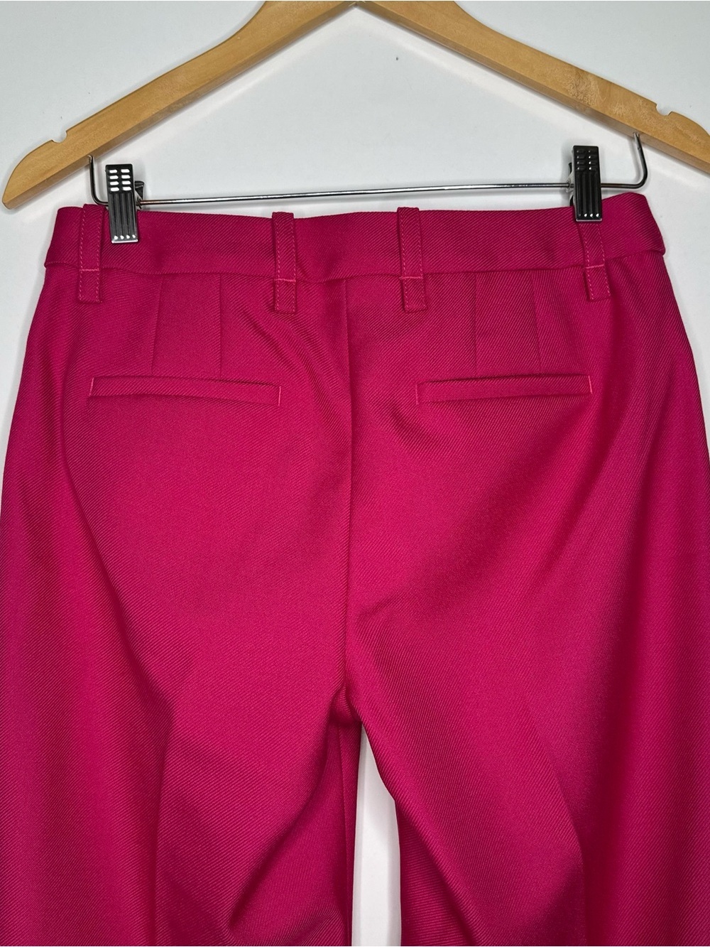 Banana Republic Fuchsia Pink Lido Straight Leg Wool Pants Size 2 Short - Picture 5 of 9